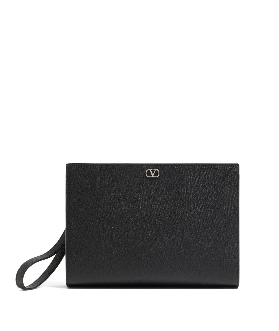 VALENTINO Черная кожаная барсетка, фото 1