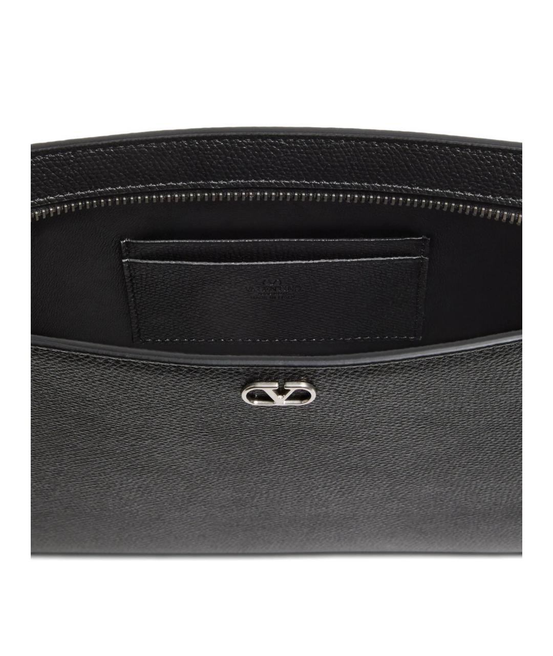 VALENTINO Черная кожаная барсетка, фото 4