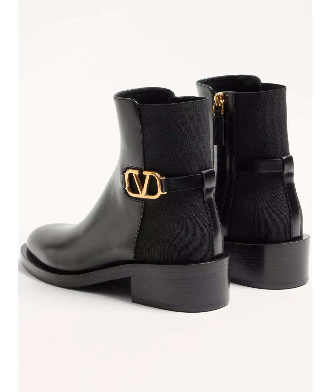 VALENTINO Черные кожаные ботинки, фото 4
