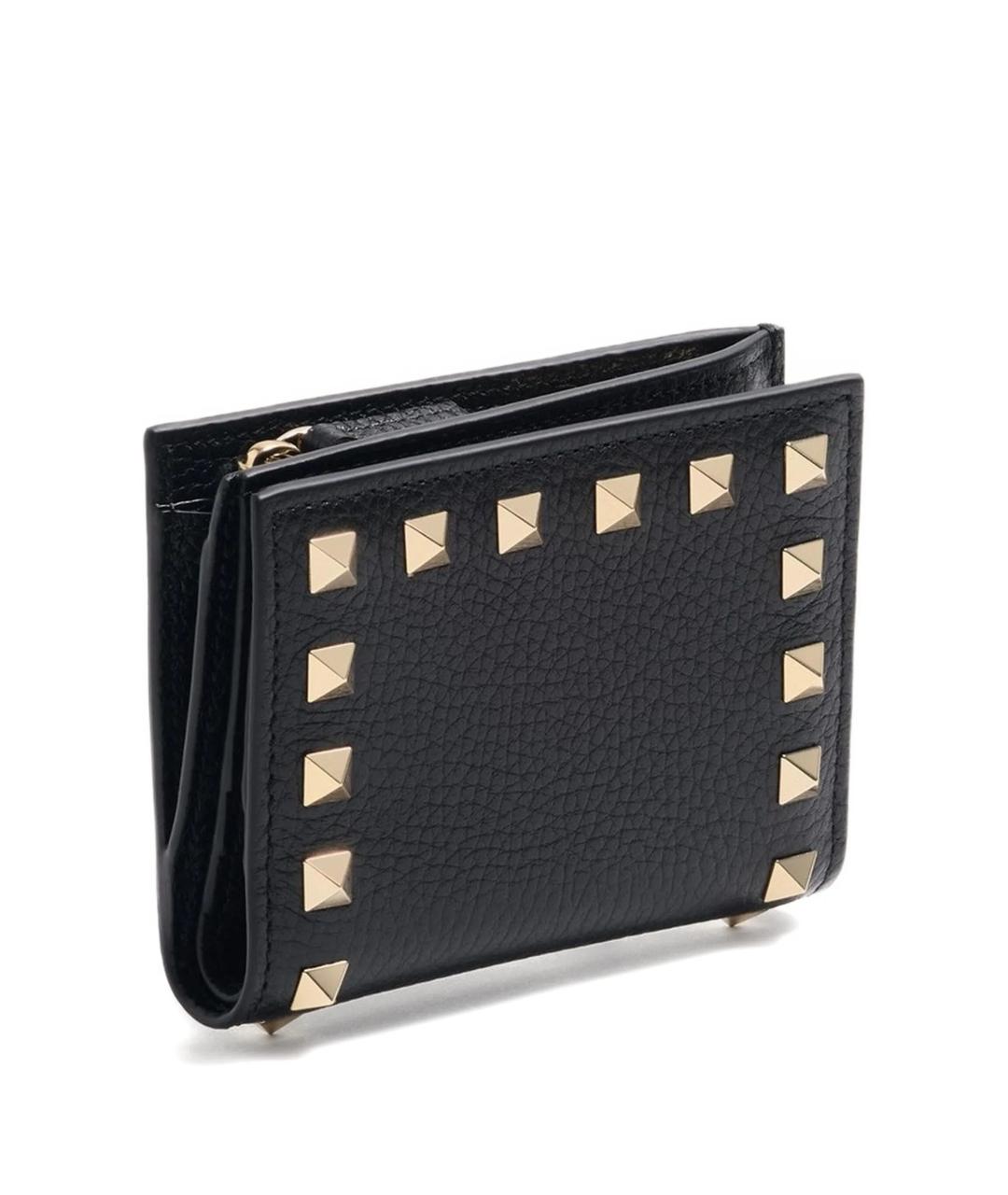 VALENTINO Черный кожаный кошелек, фото 2