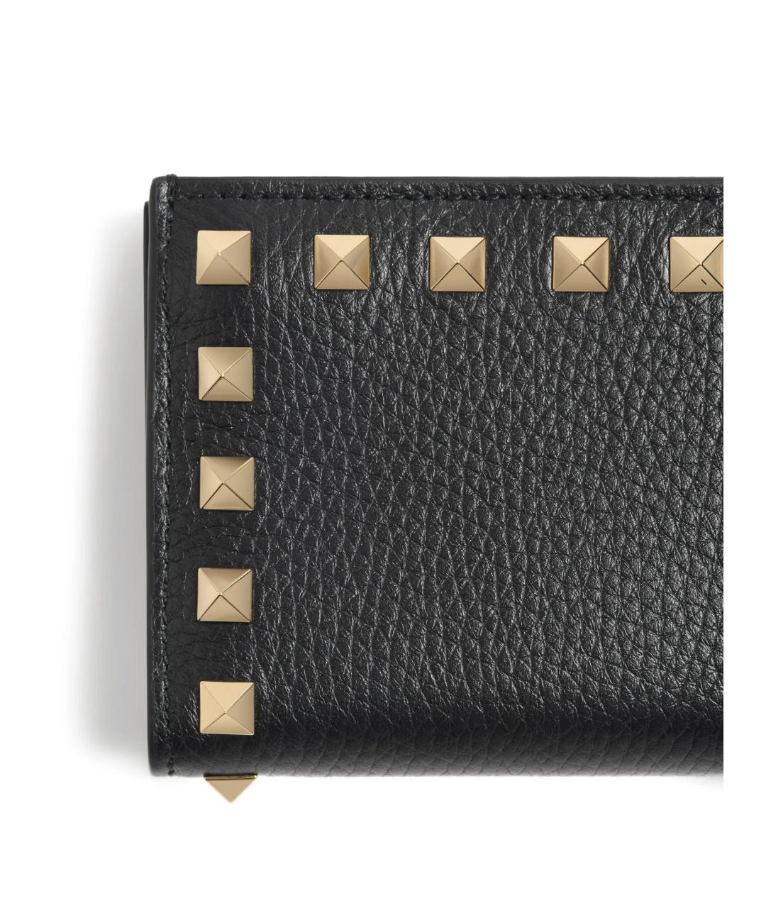 VALENTINO Черный кожаный кошелек, фото 4