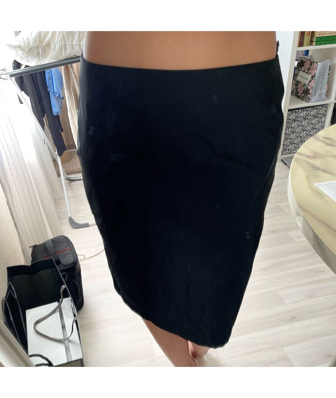 JIL SANDER Черная полиэстеровая юбка миди, фото 2