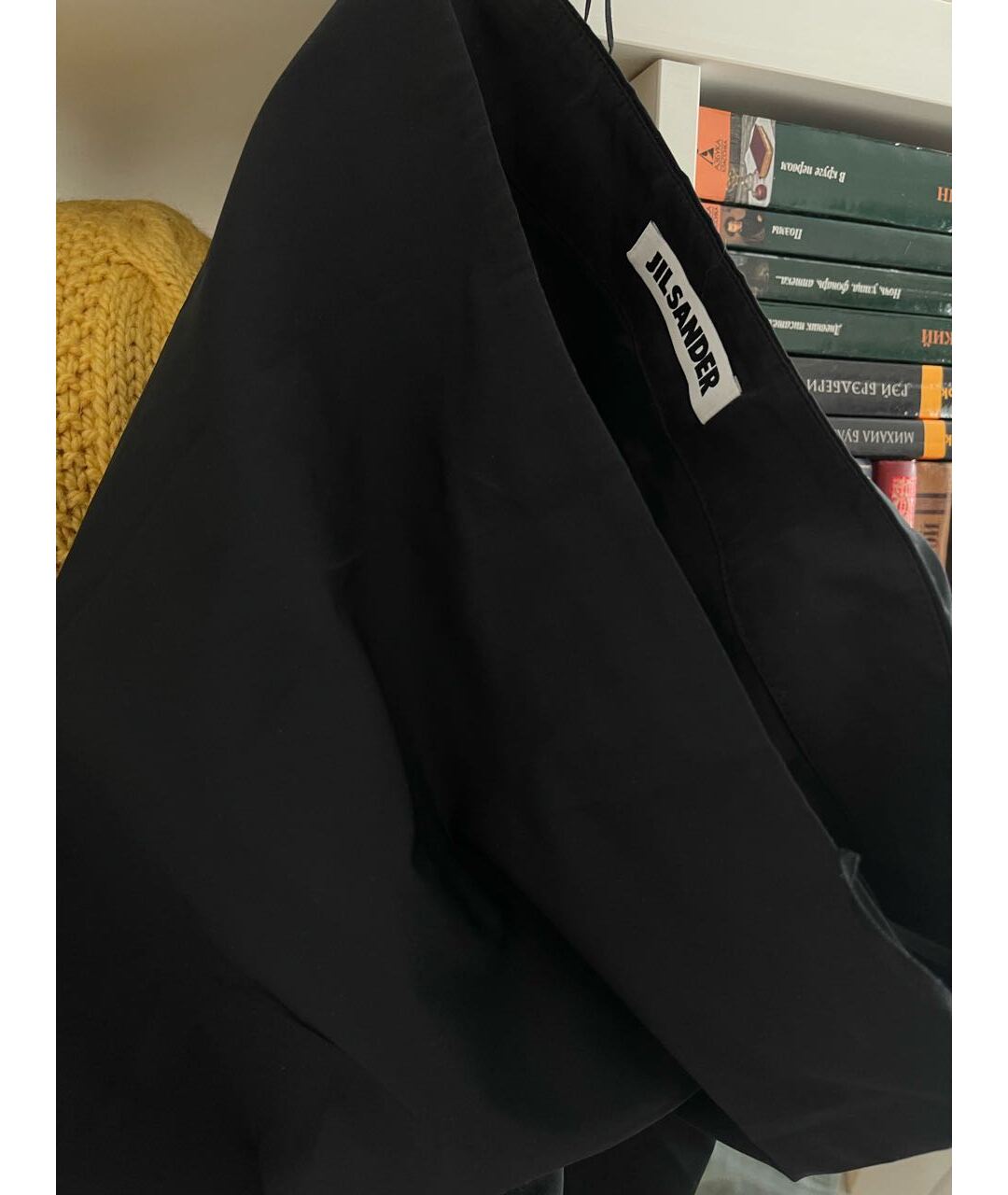 JIL SANDER Черная полиэстеровая юбка миди, фото 6