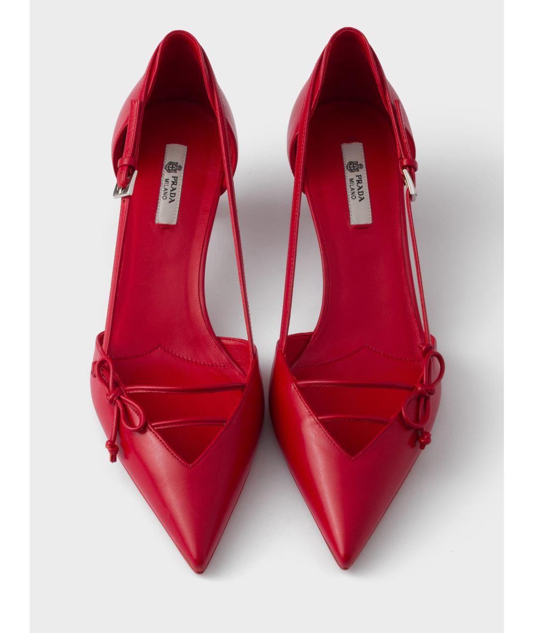 PRADA Красные кожаные туфли, фото 4