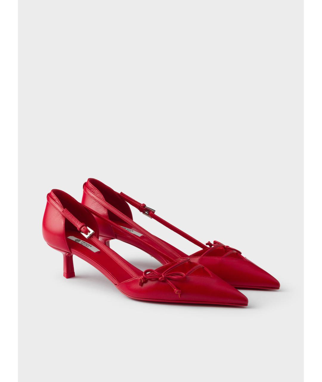 PRADA Красные кожаные туфли, фото 3