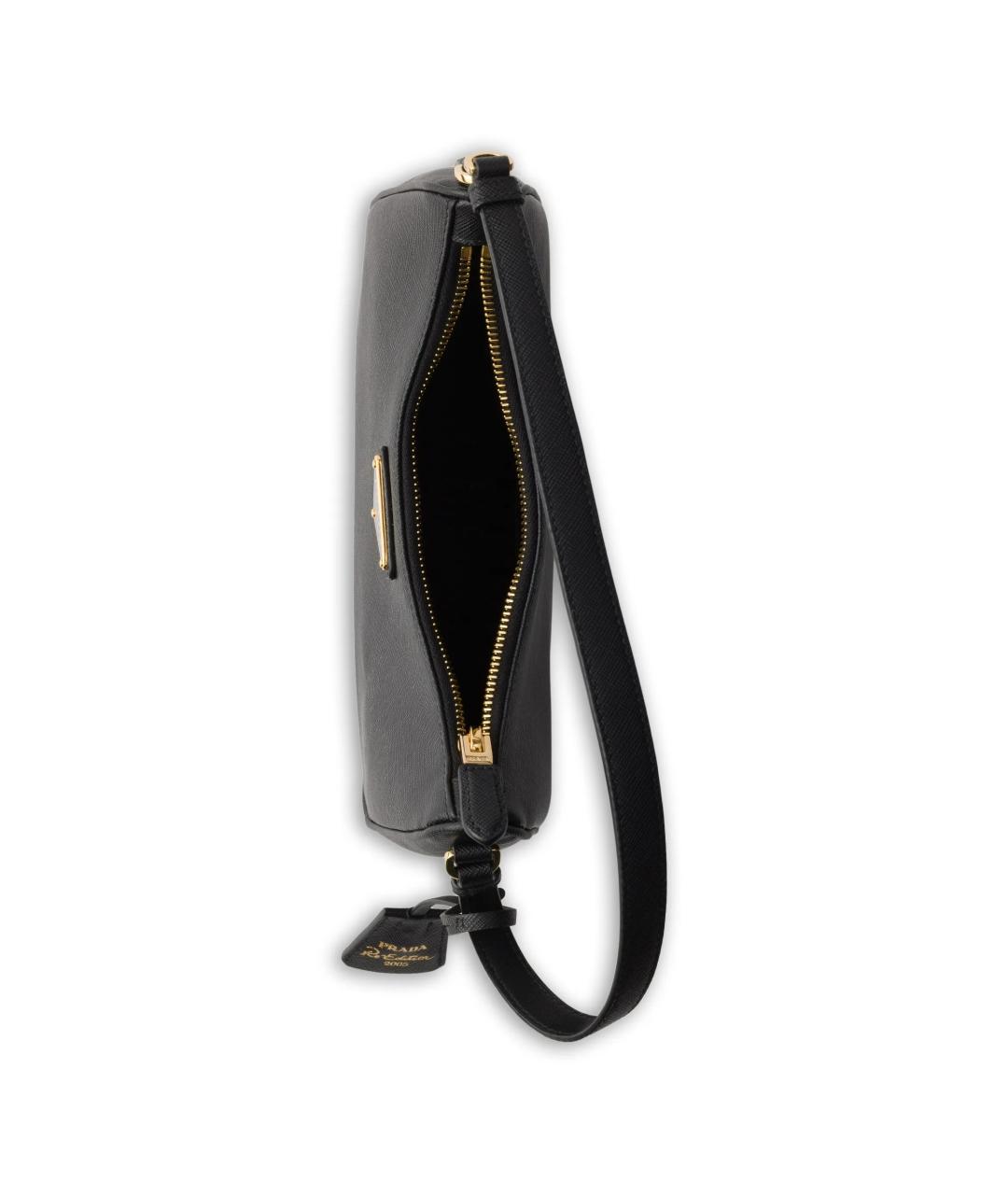 PRADA Черная кожаная сумка с короткими ручками, фото 4