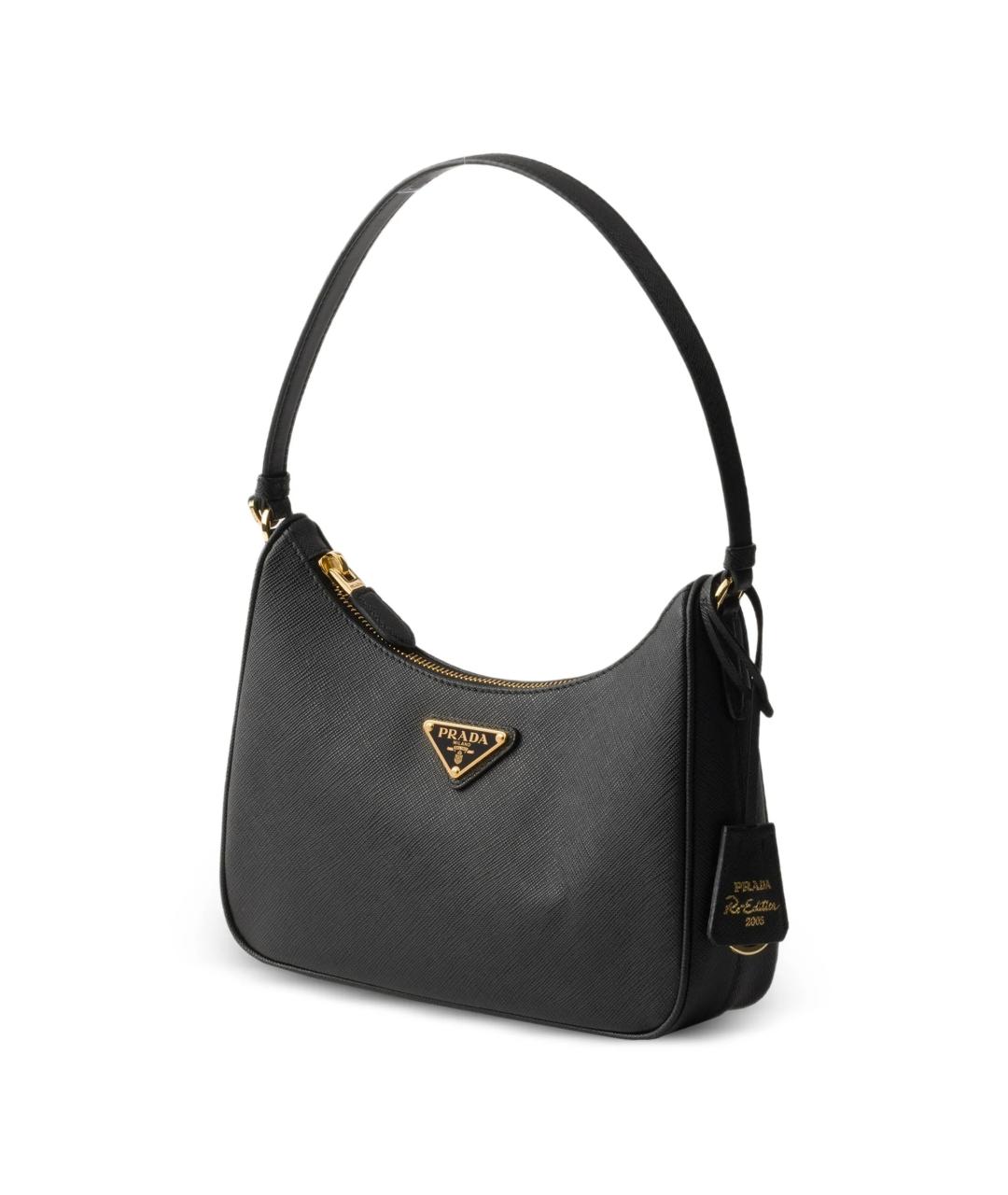 PRADA Черная кожаная сумка с короткими ручками, фото 3