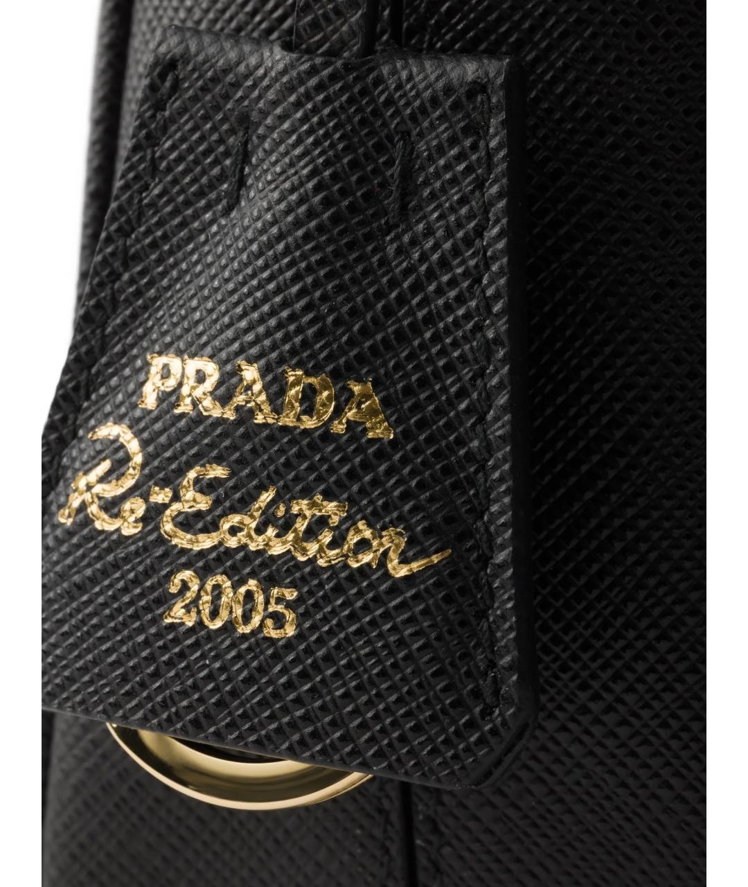 PRADA Черная кожаная сумка с короткими ручками, фото 5