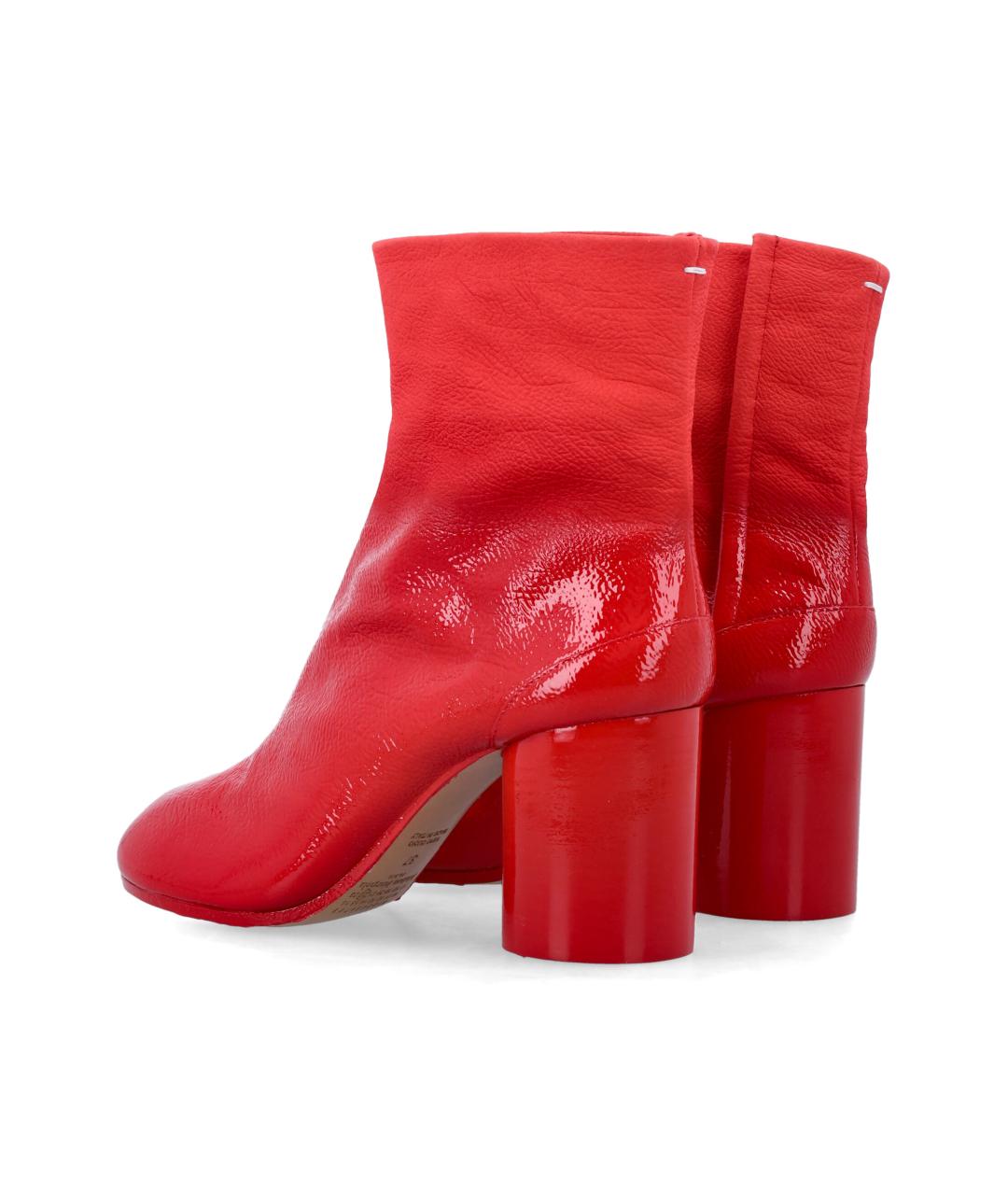 MAISON MARGIELA Красные кожаные ботильоны, фото 3