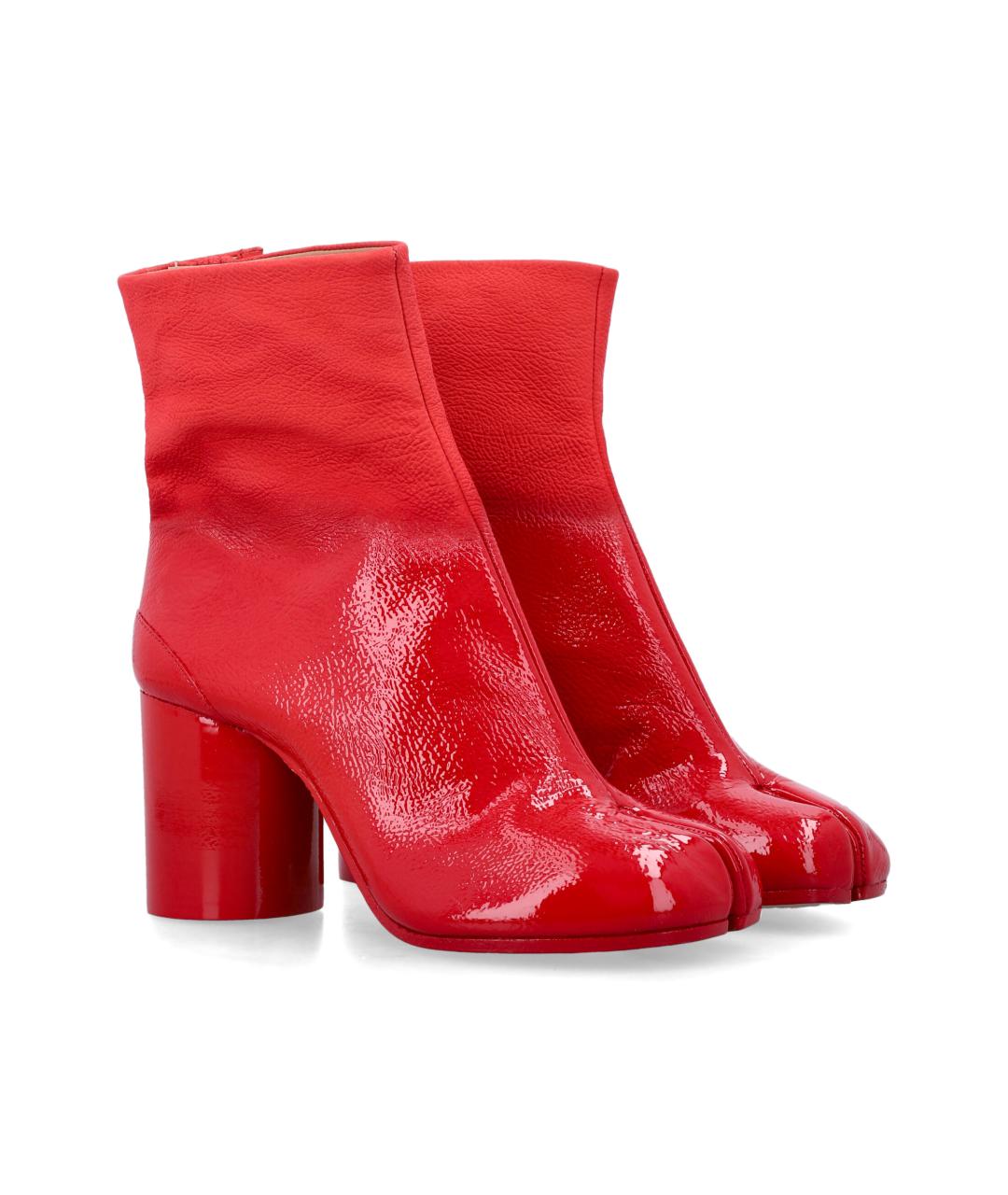 MAISON MARGIELA Красные кожаные ботильоны, фото 2