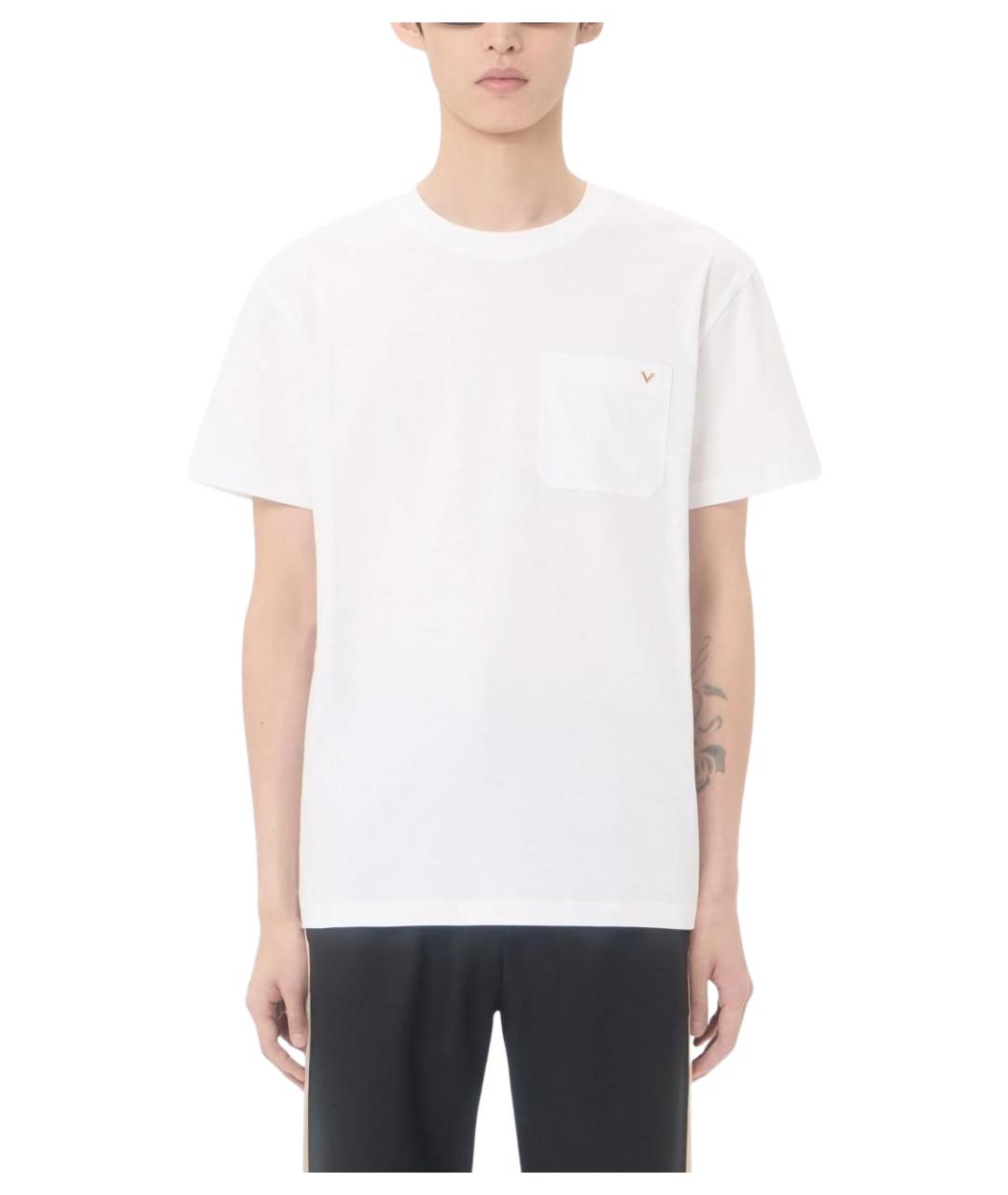 VALENTINO Белая хлопковая футболка, фото 3