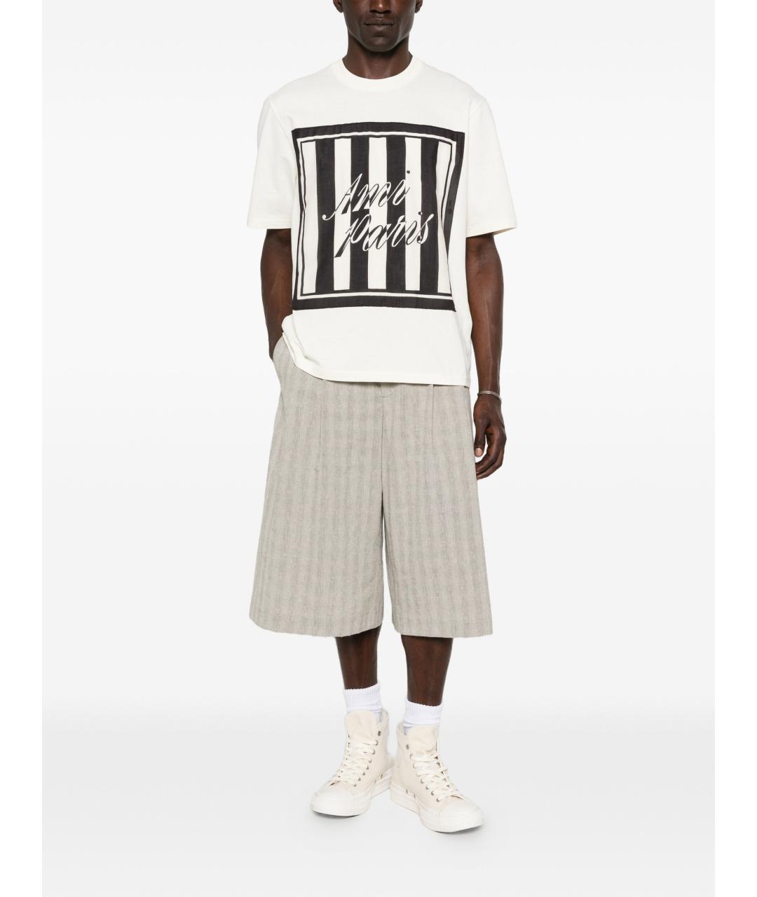 Ami Paris Белая хлопковая футболка, фото 4