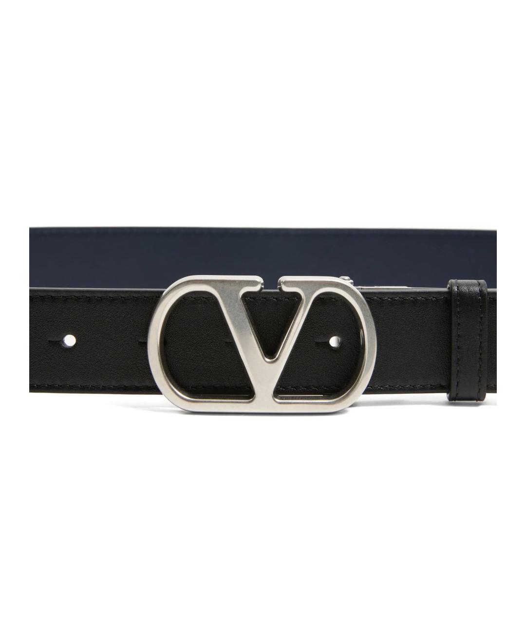 VALENTINO Черный кожаный ремень, фото 2