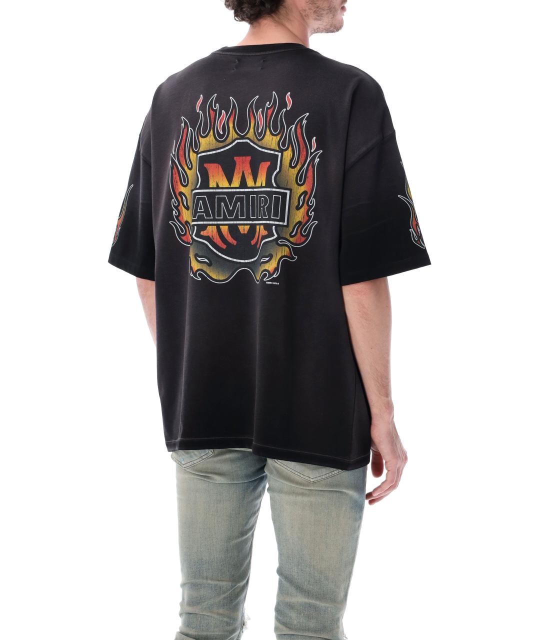 AMIRI Черная хлопковая футболка, фото 2