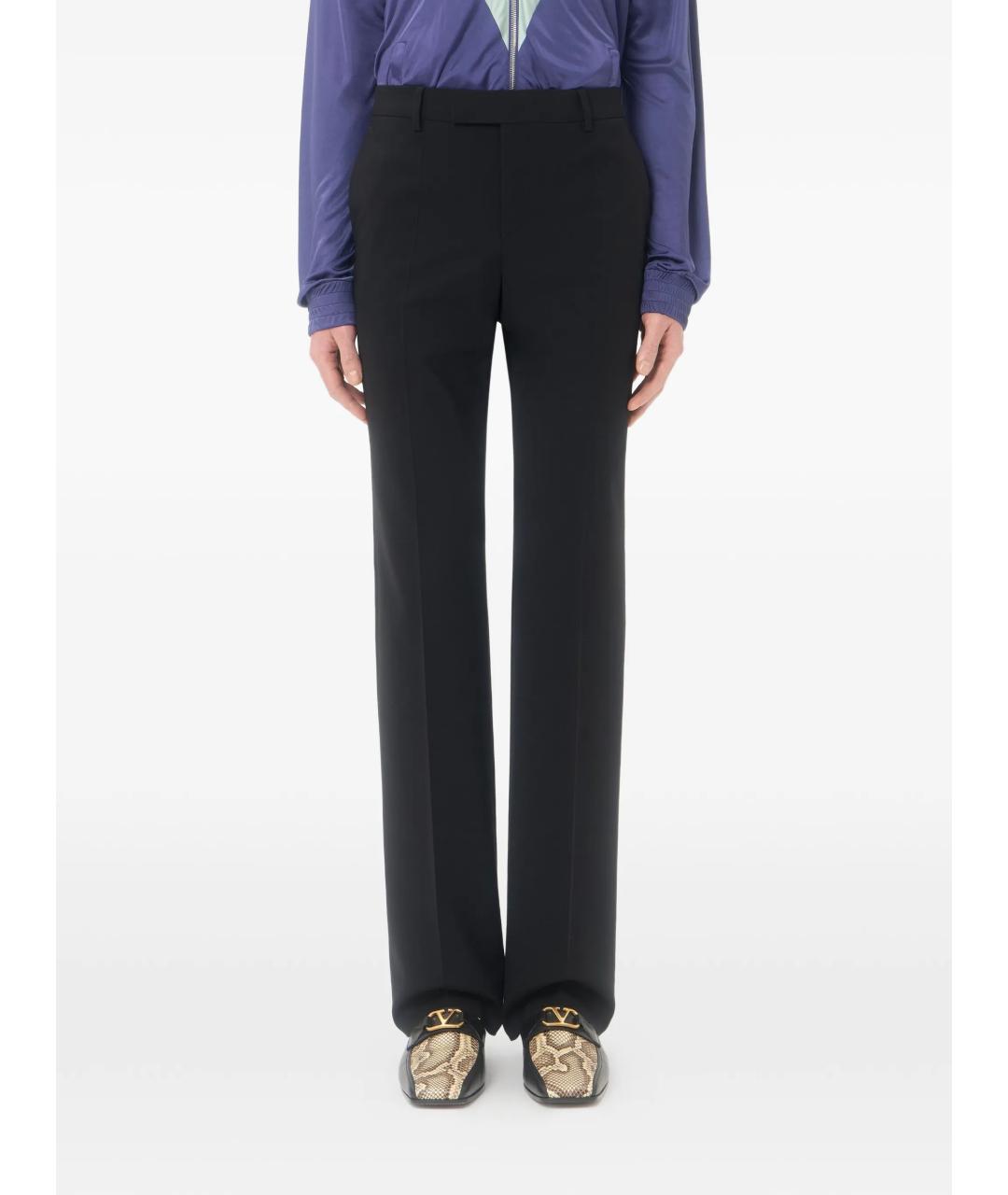 VALENTINO Черные шерстяные повседневные брюки, фото 3