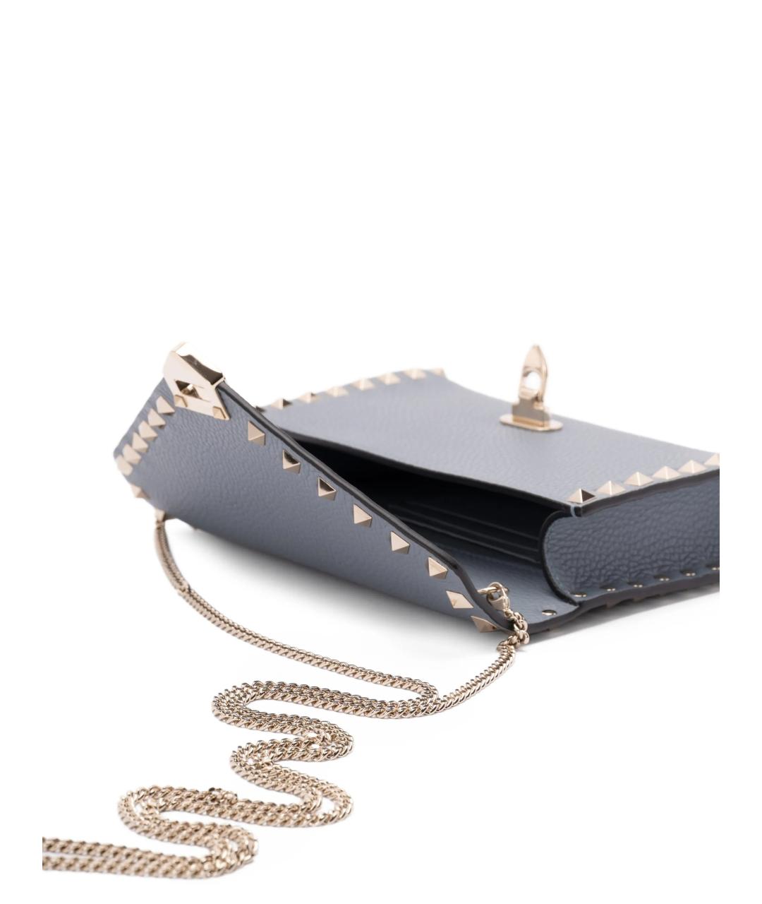 VALENTINO Синяя кожаная сумка через плечо, фото 4