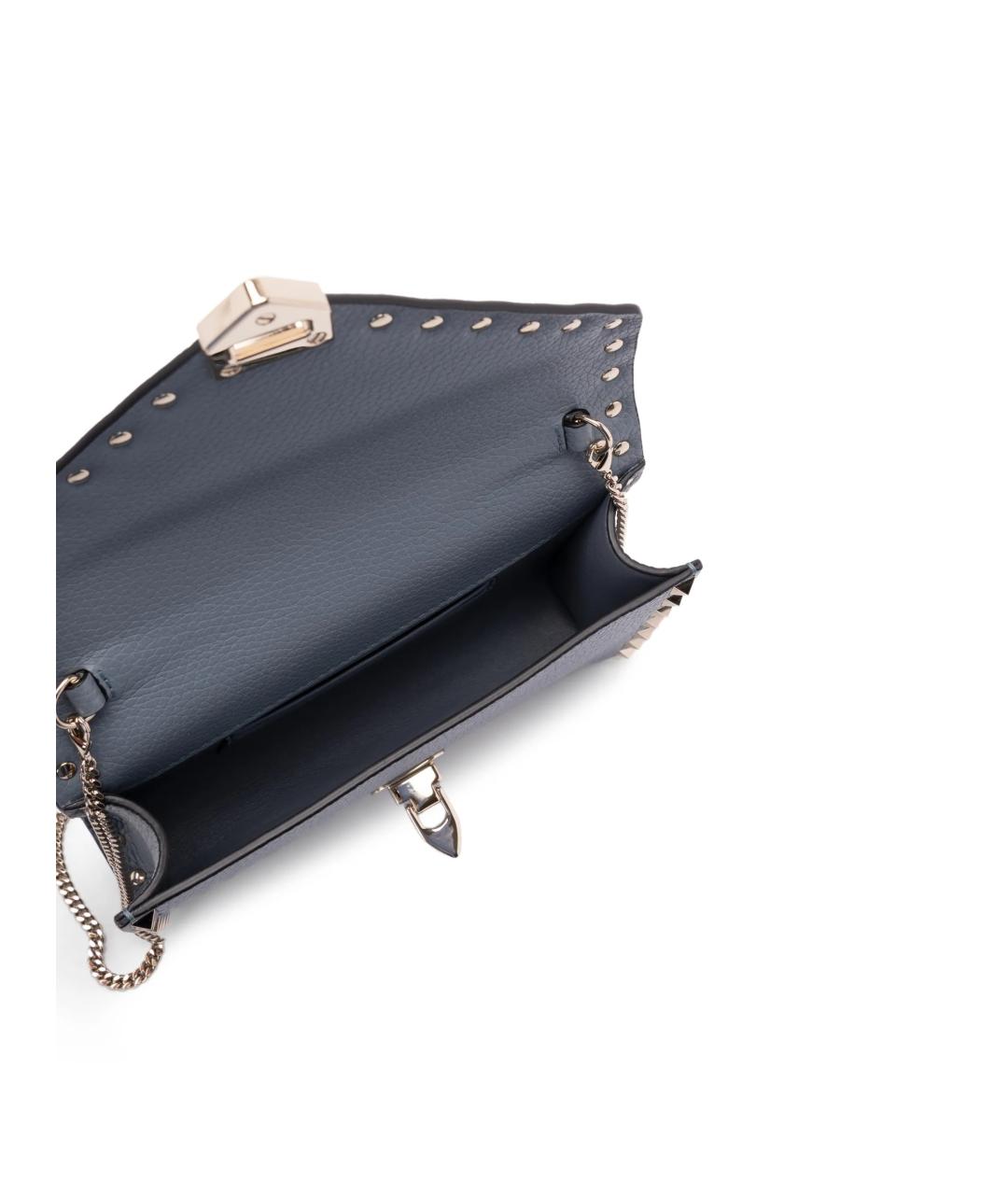 VALENTINO Синяя кожаная сумка через плечо, фото 5