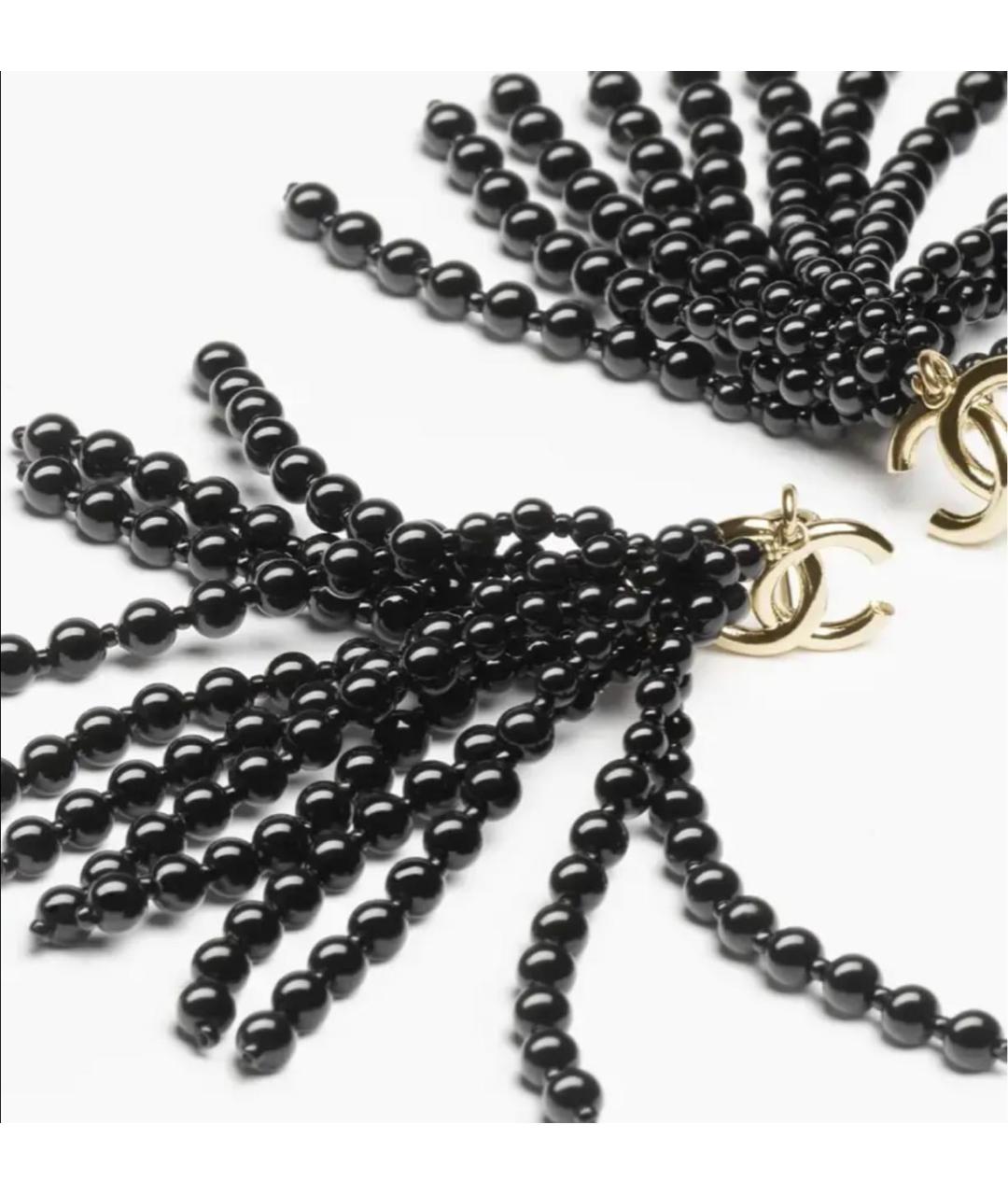 CHANEL Черные металлические серьги, фото 2