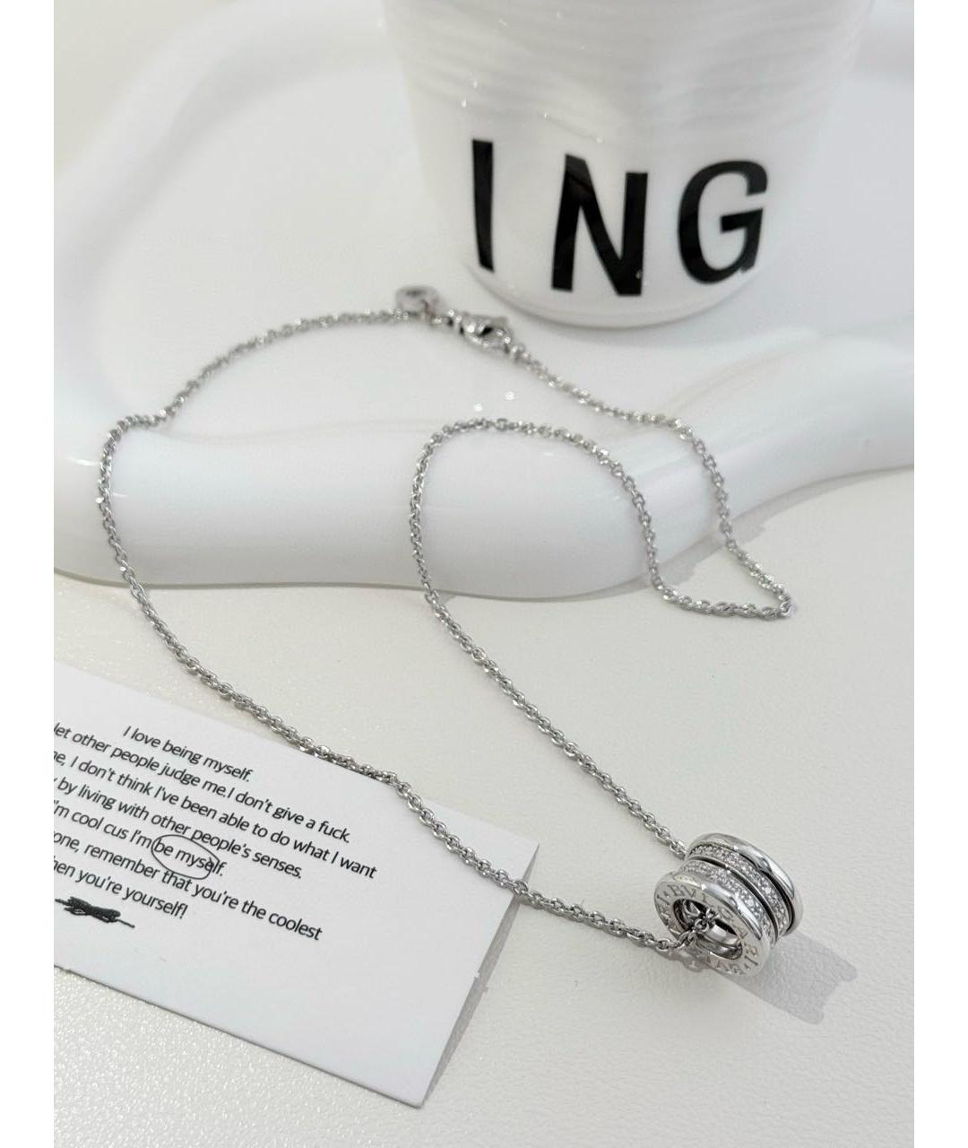 BVLGARI Серебряное колье из белого золота, фото 6