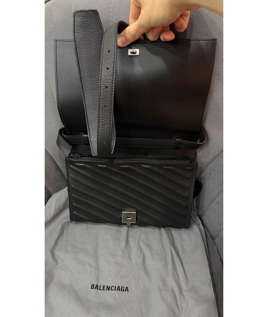 BALENCIAGA Черная кожаная сумка на плечо, фото 5