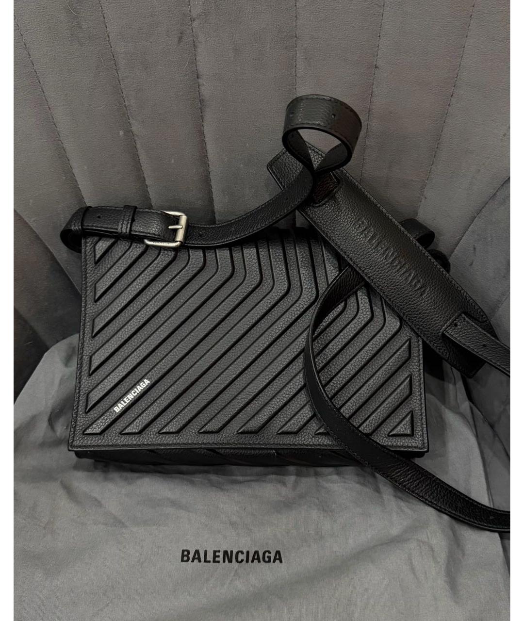 BALENCIAGA Черная кожаная сумка на плечо, фото 2