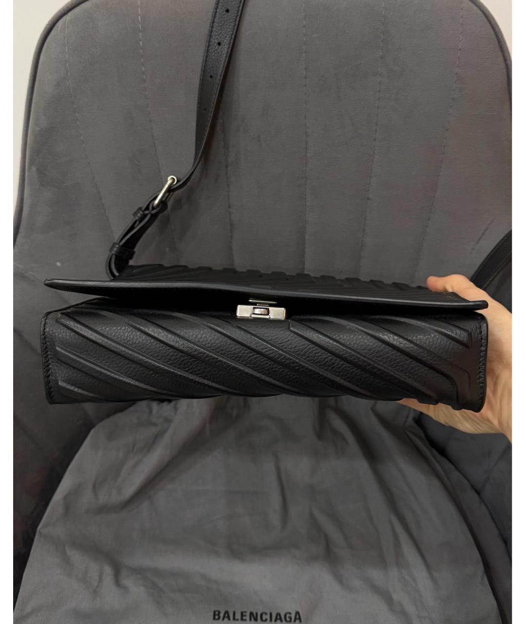 BALENCIAGA Черная кожаная сумка на плечо, фото 8