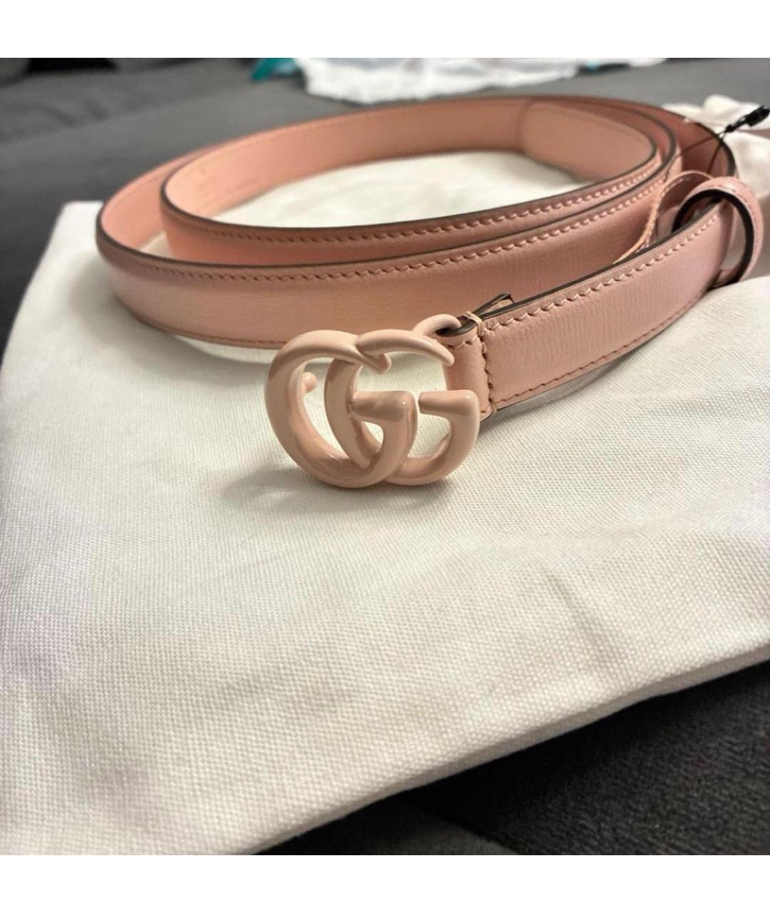 GUCCI Розовый кожаный ремень, фото 3