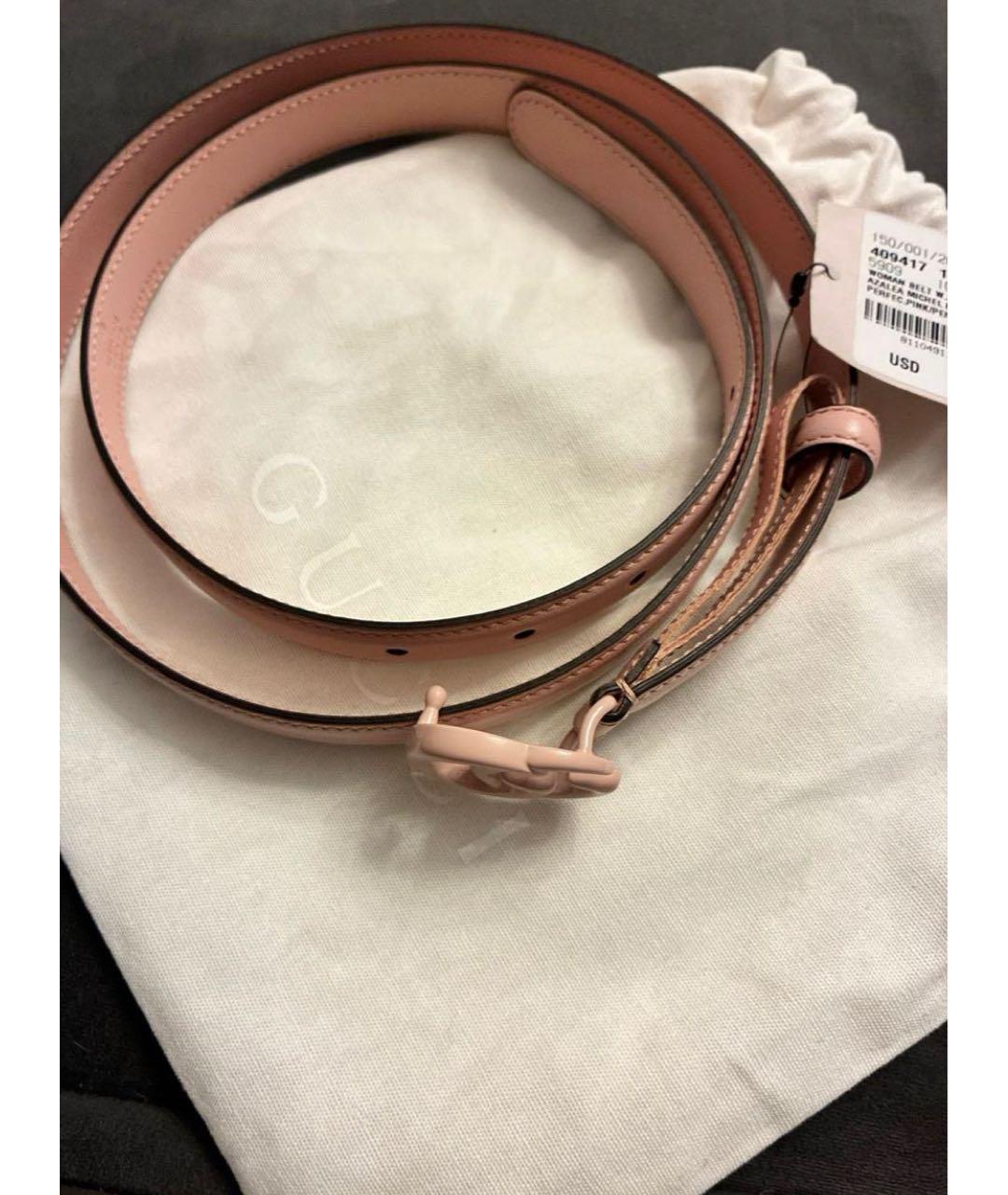 GUCCI Розовый кожаный ремень, фото 2