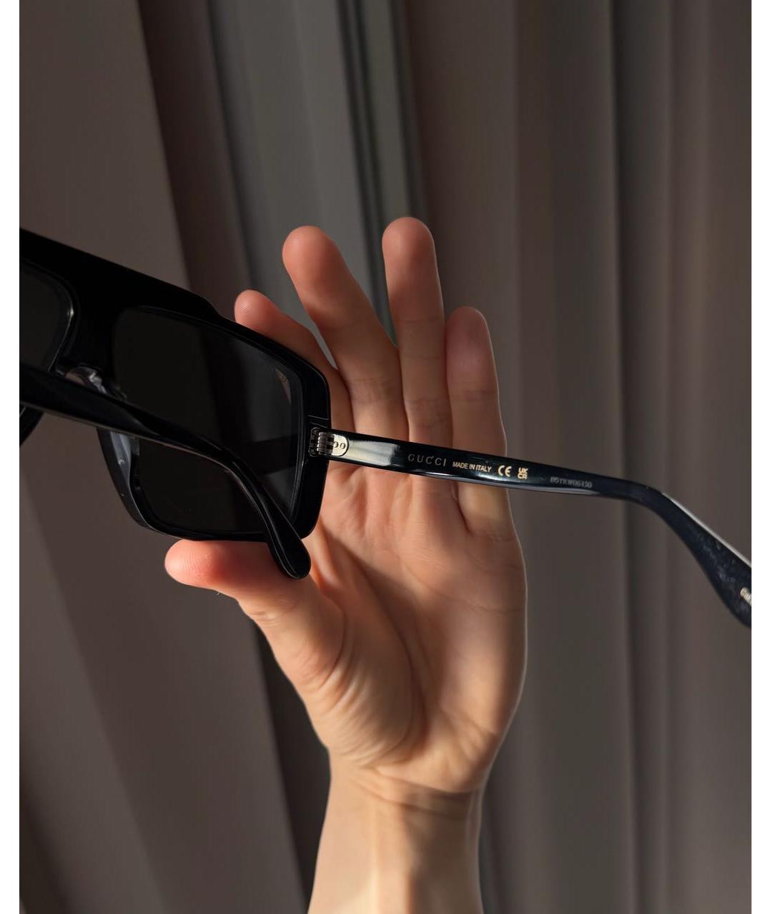 GUCCI Черные пластиковые солнцезащитные очки, фото 7