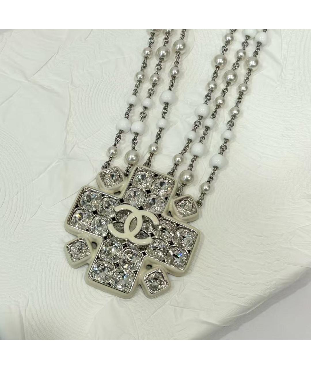 CHANEL Серебряное металлическое колье, фото 3