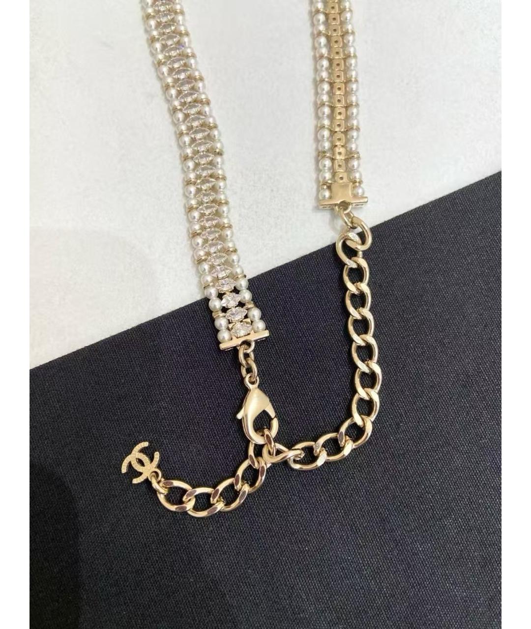 CHANEL Золотое металлическое колье, фото 4