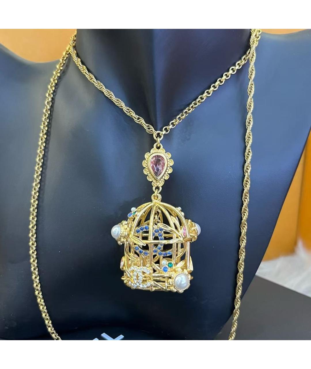 CHANEL Золотое металлическое колье, фото 4