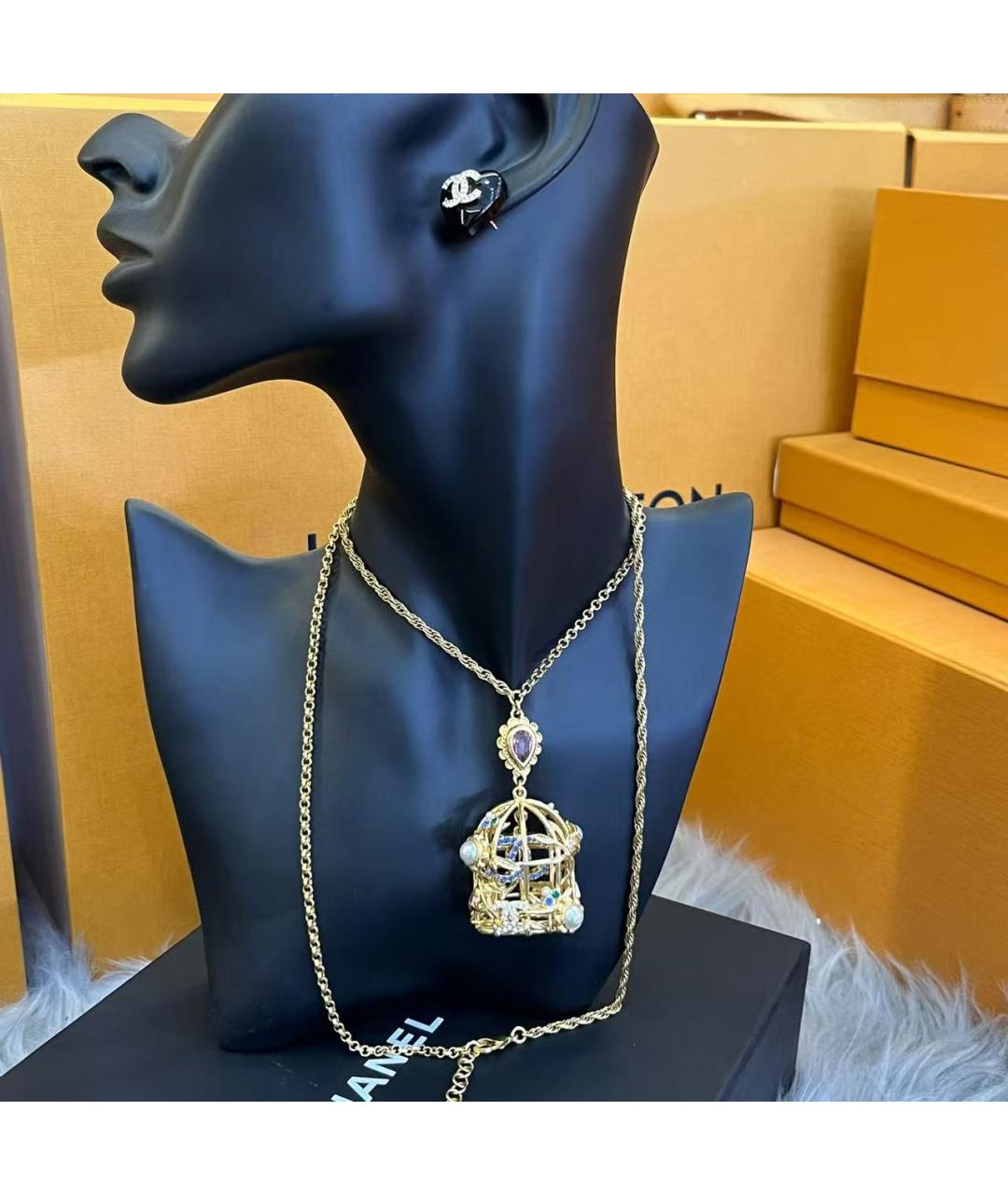 CHANEL Золотое металлическое колье, фото 7