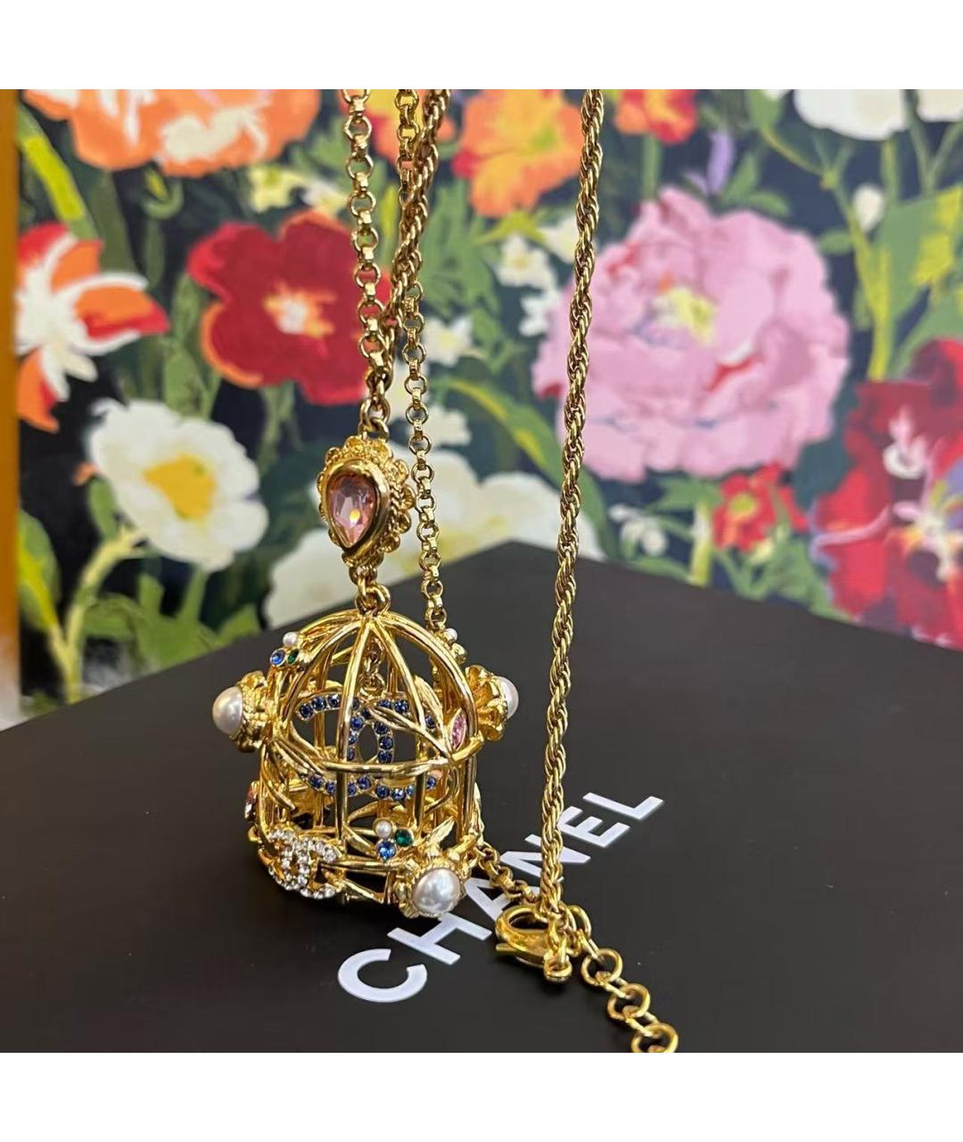 CHANEL Золотое металлическое колье, фото 3