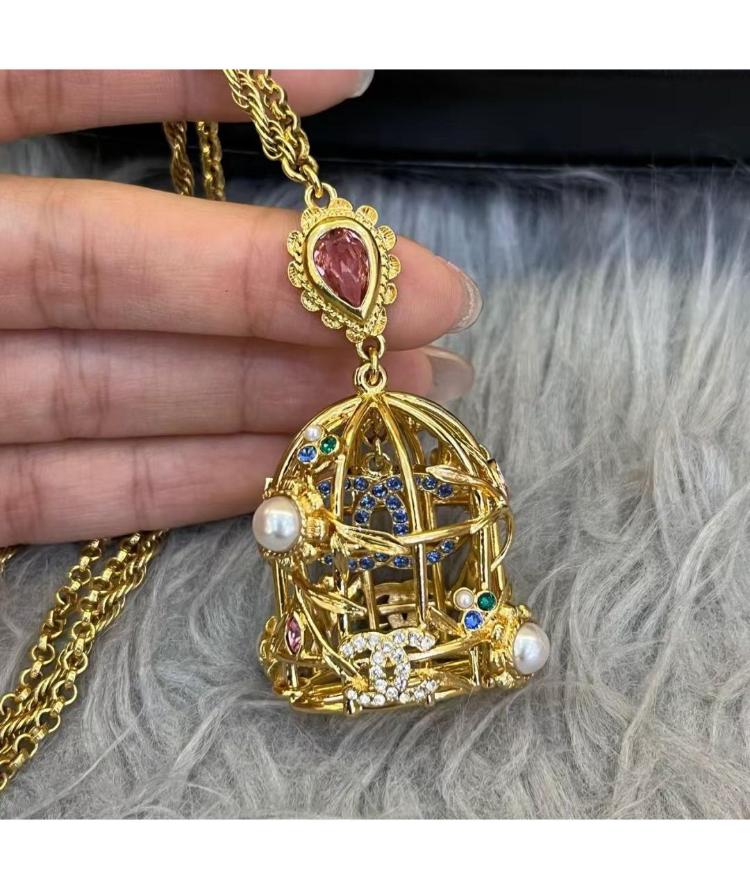 CHANEL Золотое металлическое колье, фото 6