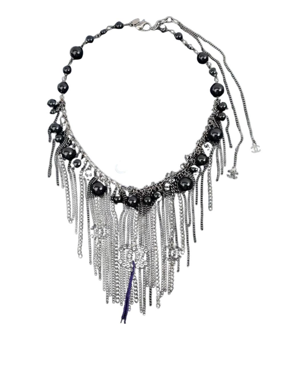 CHANEL Антрацитовое металлическое колье, фото 1