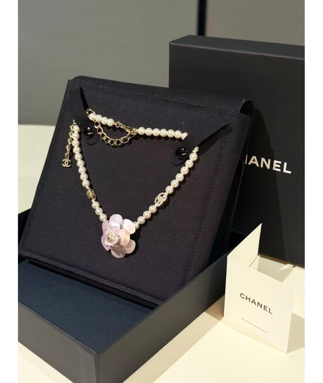 CHANEL Белое жемчужное колье, фото 1