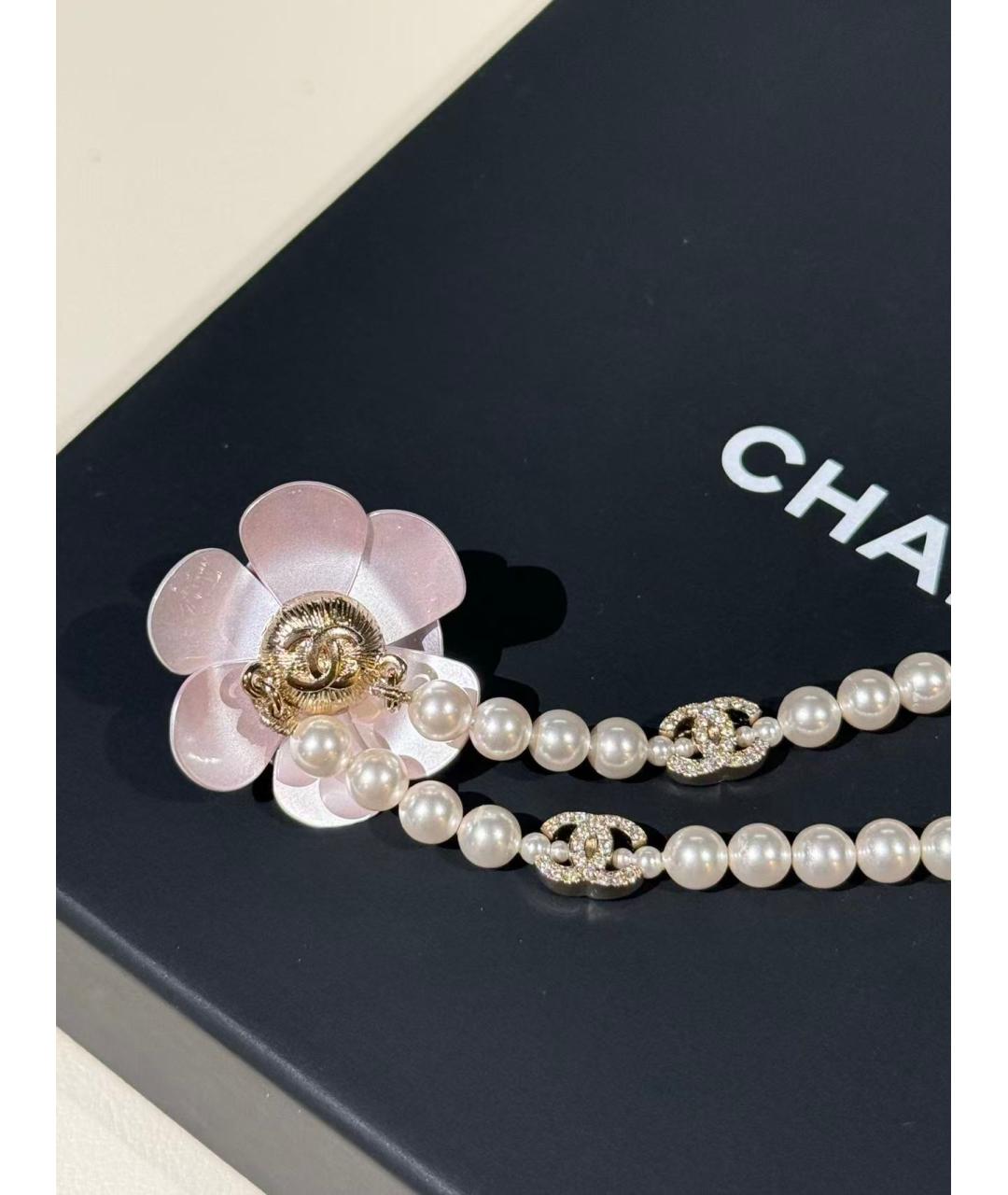 CHANEL Белое жемчужное колье, фото 4