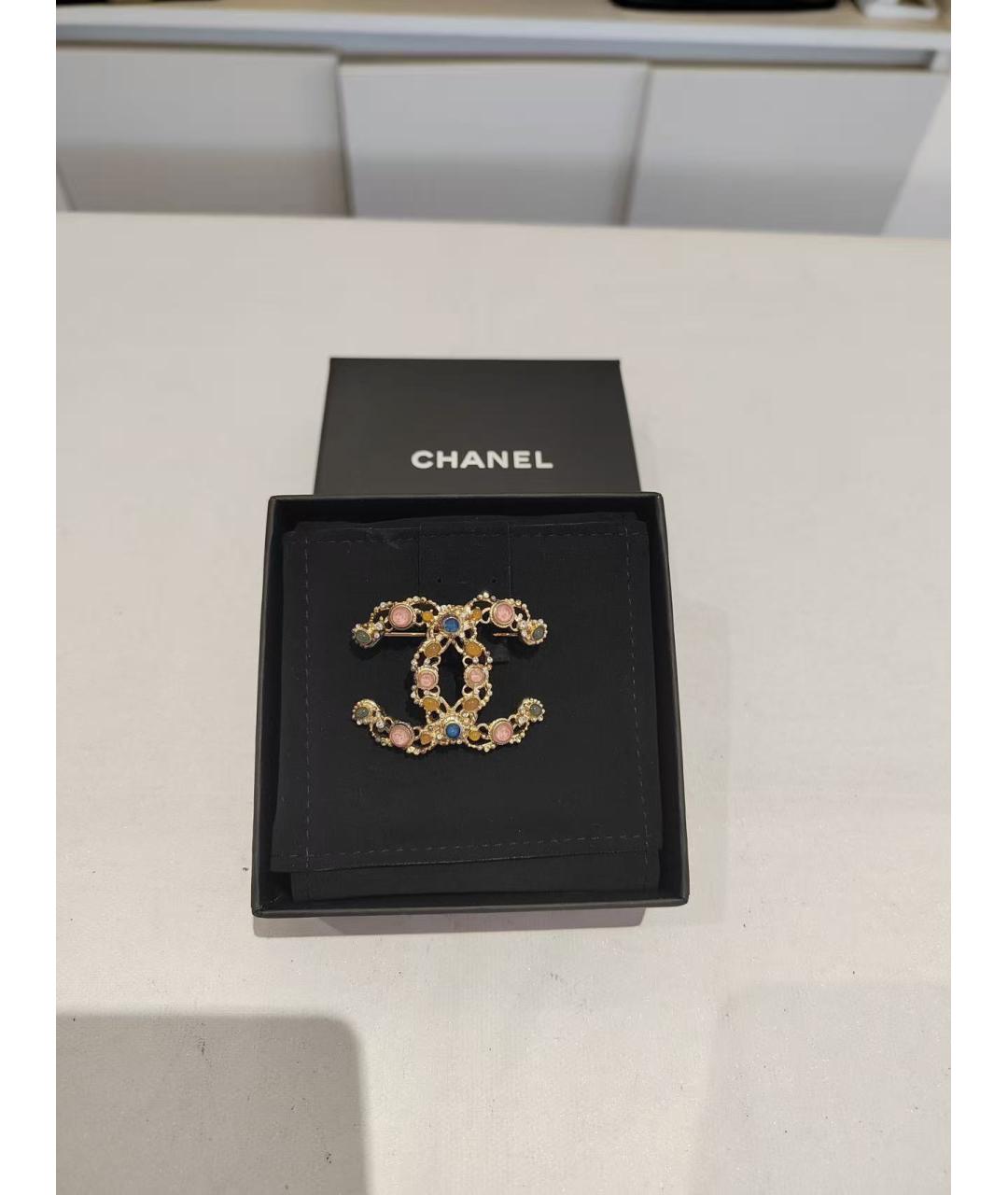 CHANEL Золотая металлическая булавка / брошь, фото 2