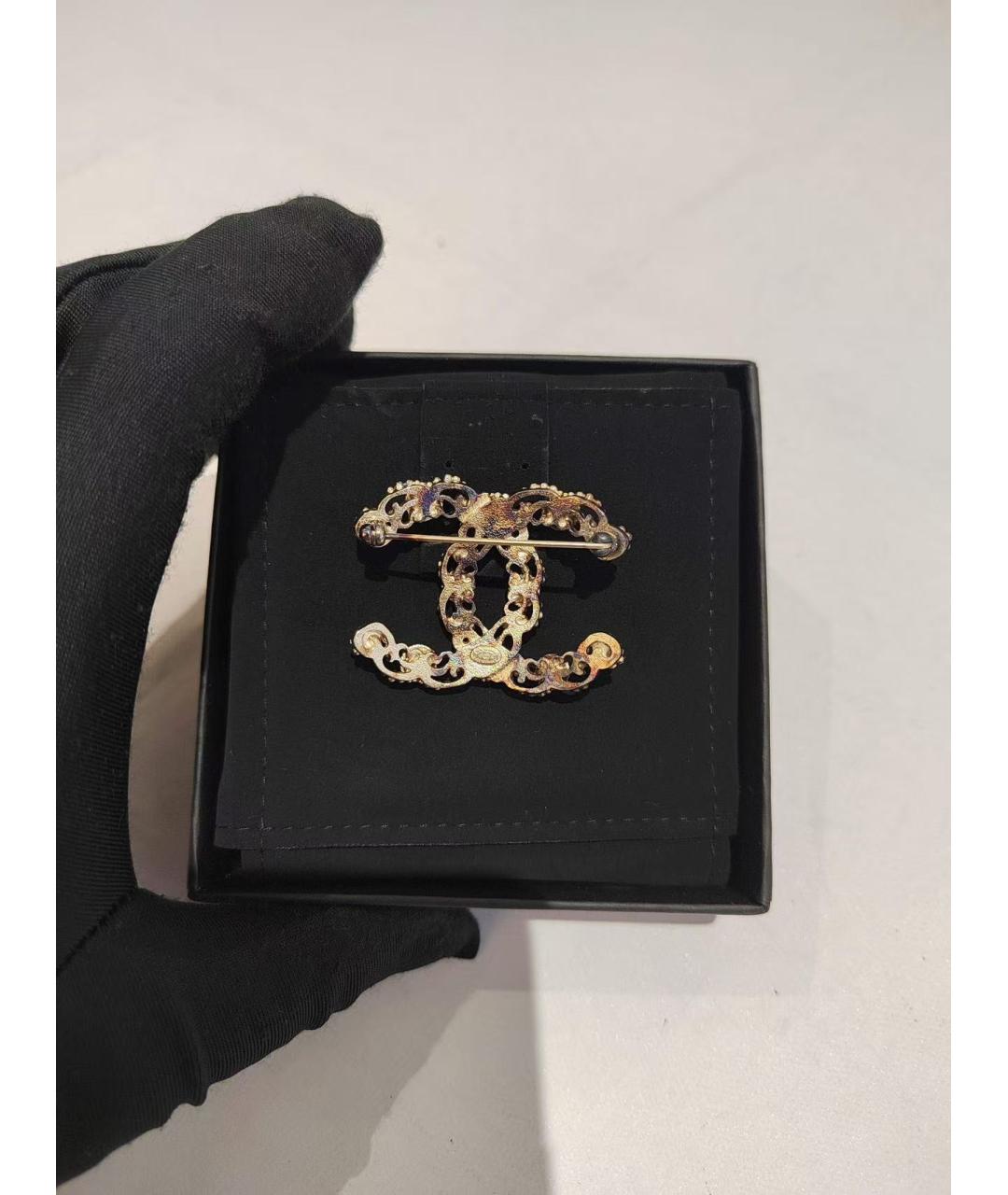 CHANEL Золотая металлическая булавка / брошь, фото 4