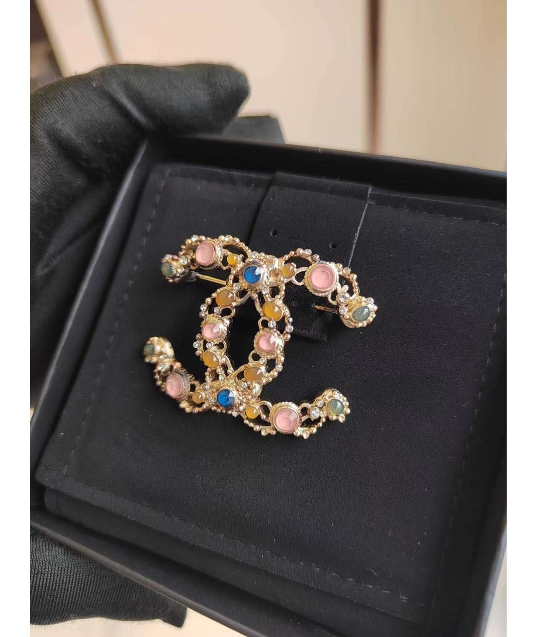 CHANEL Золотая металлическая булавка / брошь, фото 3