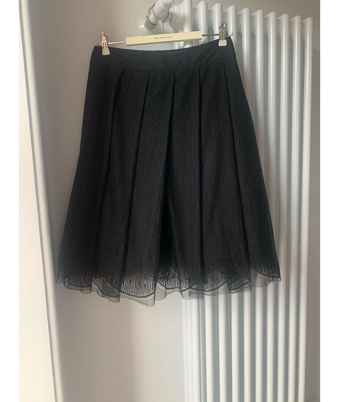 CHANEL PRE-OWNED Черная кружевная юбка миди, фото 7