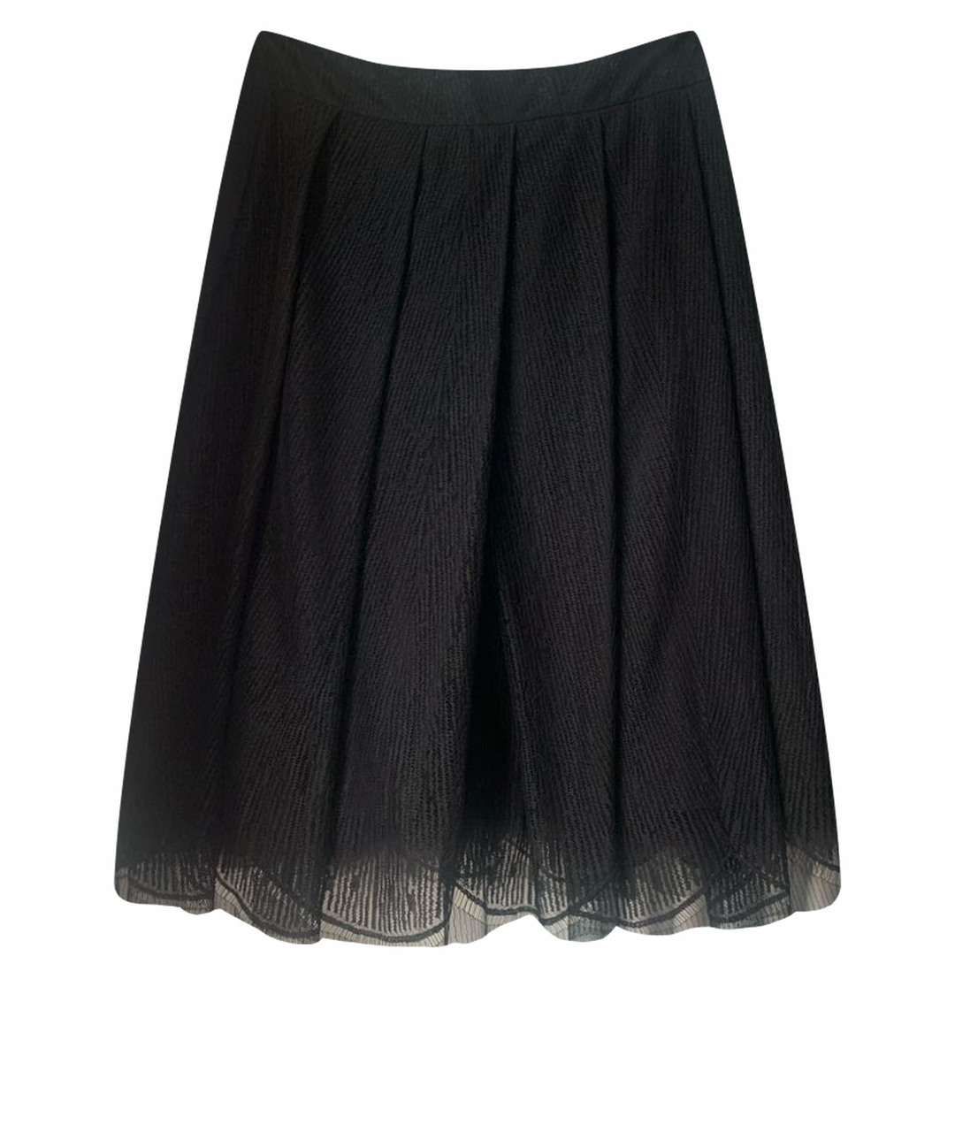 CHANEL PRE-OWNED Черная кружевная юбка миди, фото 1