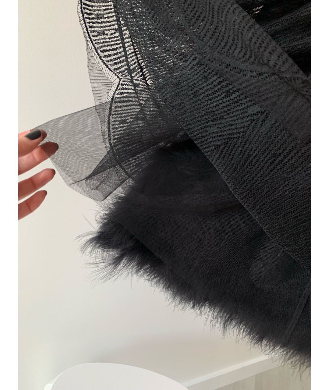 CHANEL PRE-OWNED Черная кружевная юбка миди, фото 3