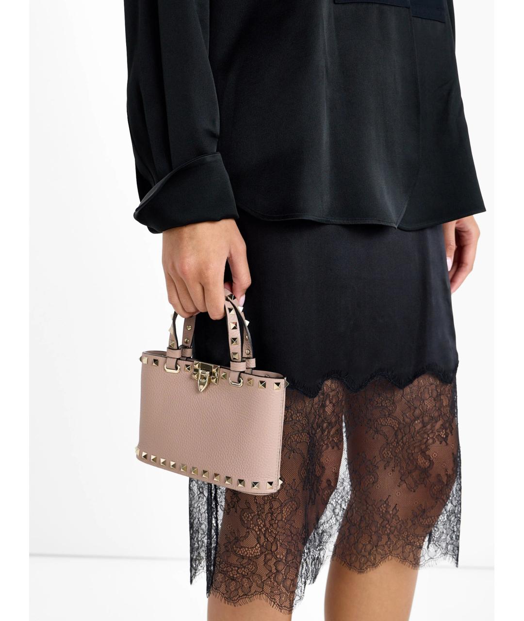 VALENTINO Коричневая кожаная сумка с короткими ручками, фото 2