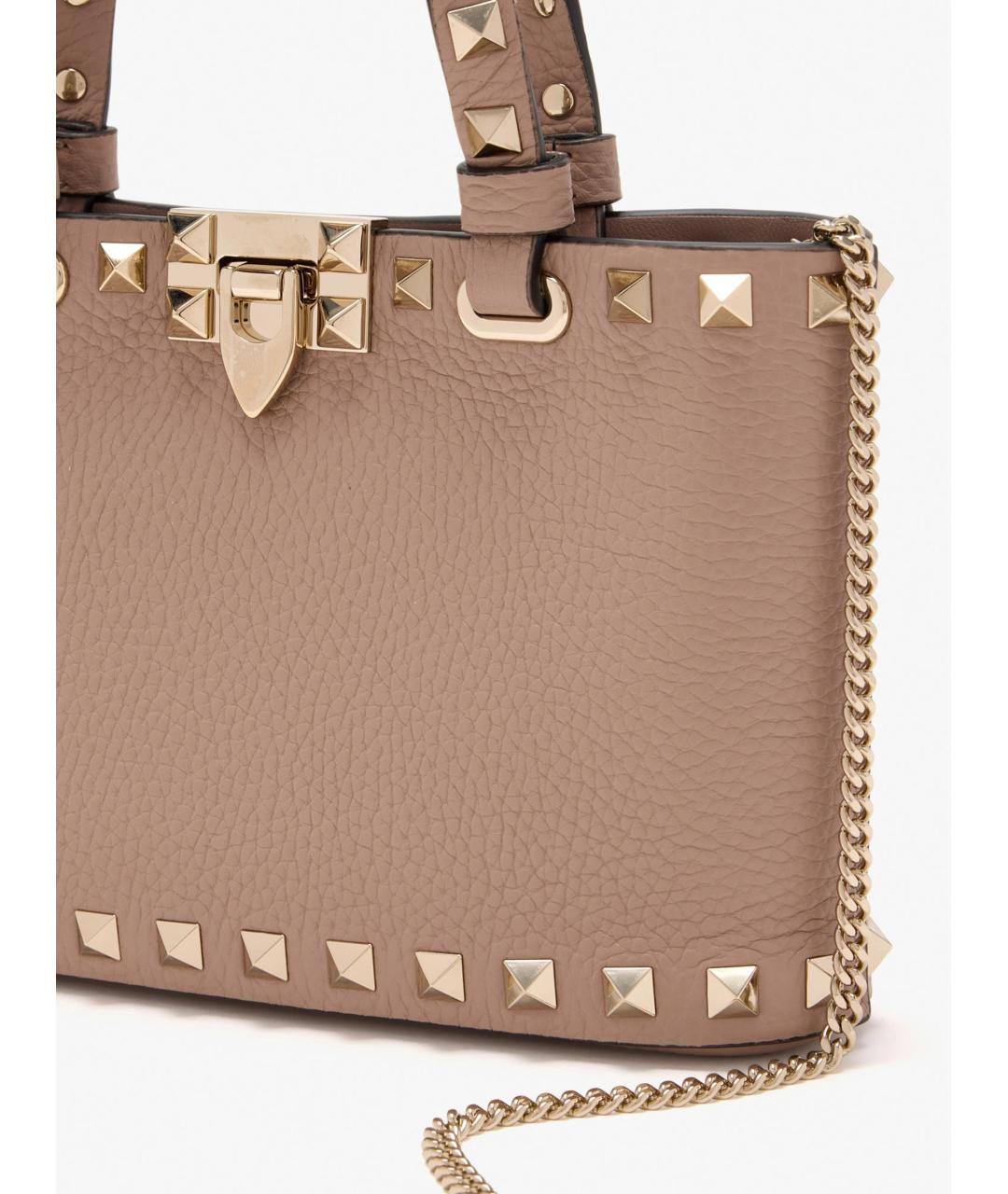 VALENTINO Коричневая кожаная сумка с короткими ручками, фото 3