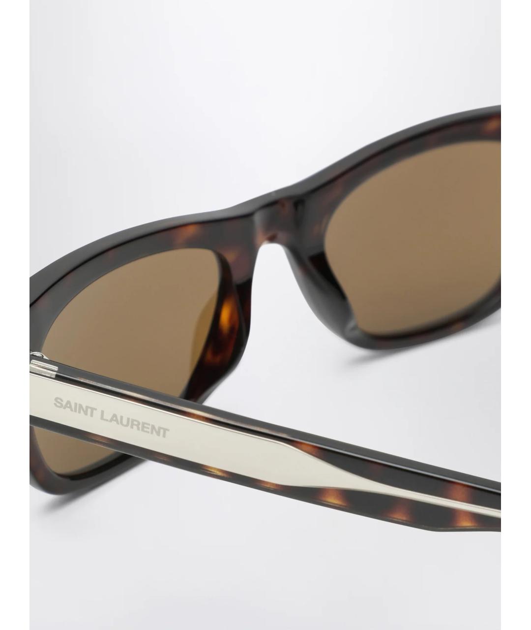 SAINT LAURENT Коричневые солнцезащитные очки, фото 3