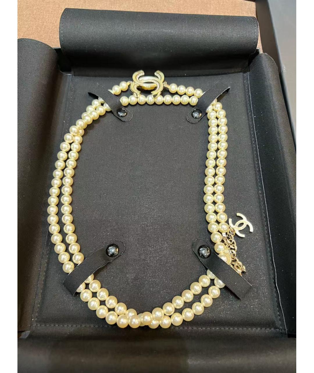 CHANEL Белое жемчужное колье, фото 4
