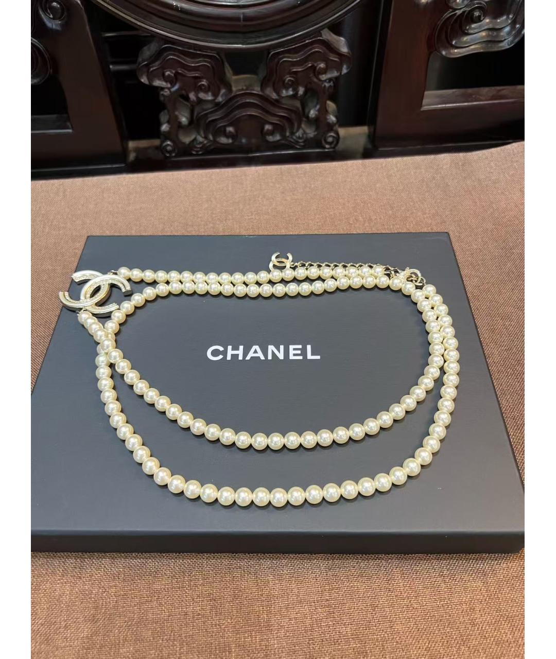 CHANEL Белое жемчужное колье, фото 5