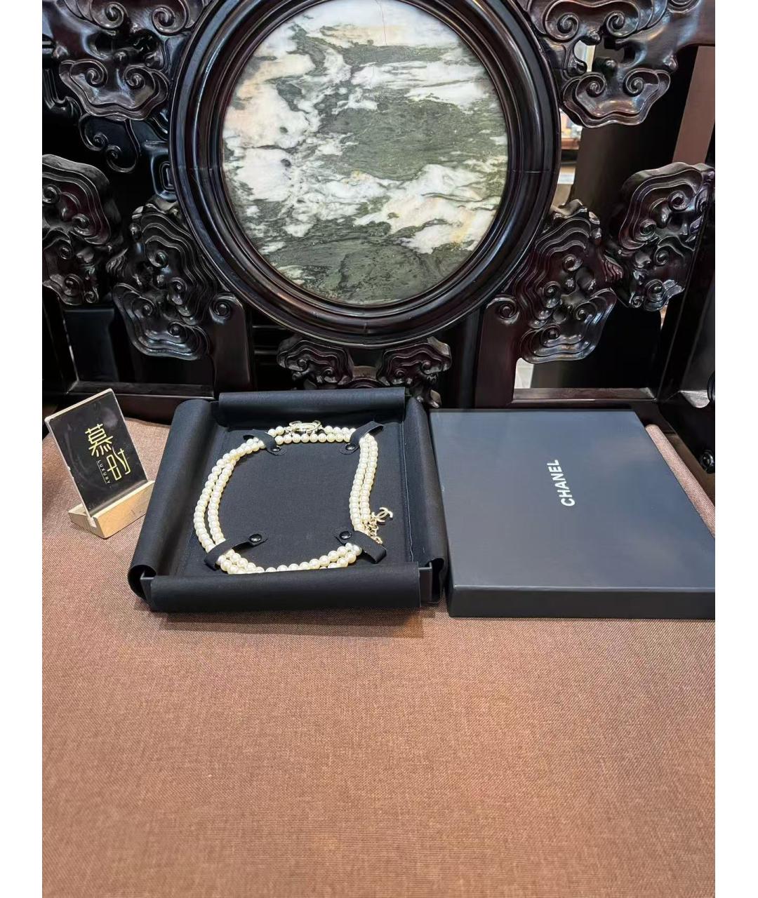 CHANEL Белое жемчужное колье, фото 2